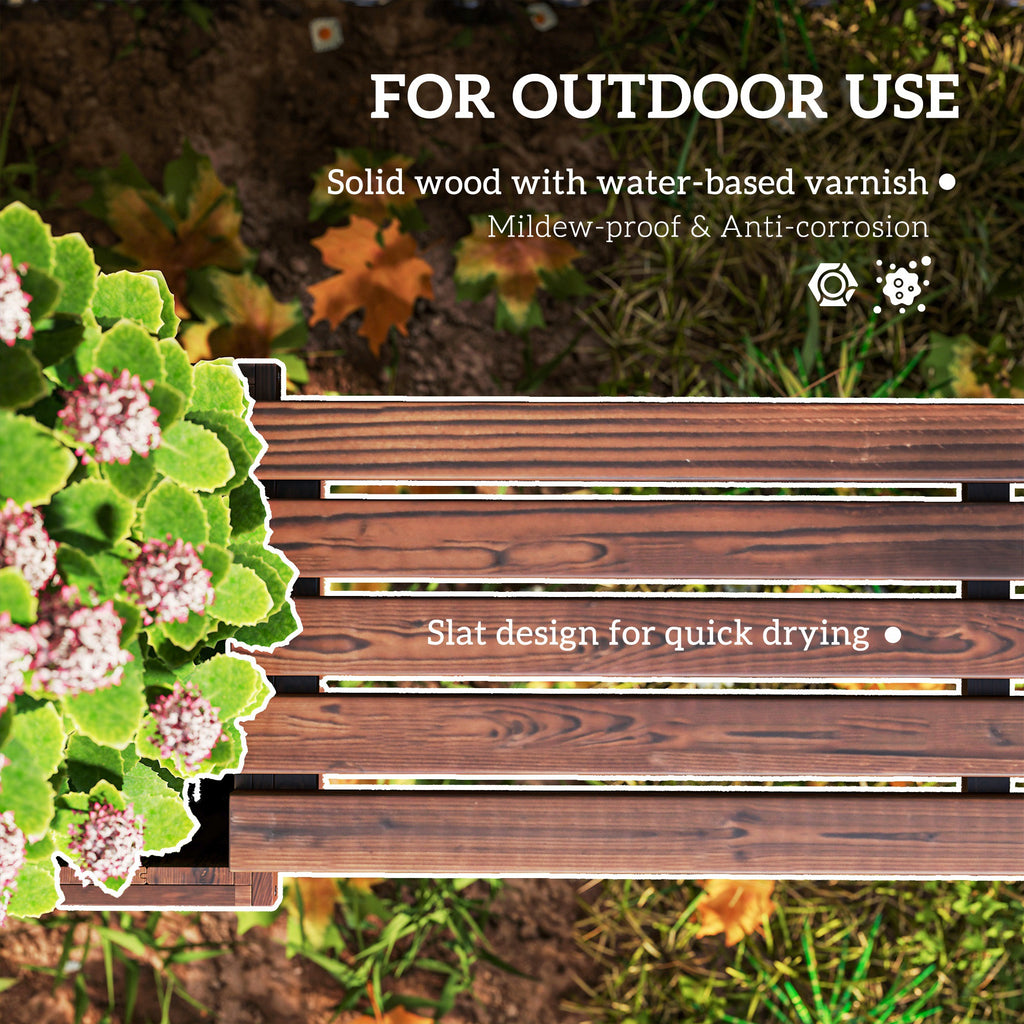 Garden Planter with Raised Garden Bed Bench for Patio Park, 69.25" x 15" x 15.75", Carbonized