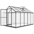 Polycarbonate Greenhouse, Aluminum Walk-In Green House Kit Garden, 6' x 10' x 6.4', Charcoal Grey