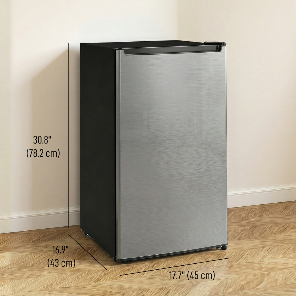 2.1 Cu. Ft. Mini Freezer, Compact Upright Freezer with Reversible Door, Removable Shelf, Adjustable Temperature, Silver