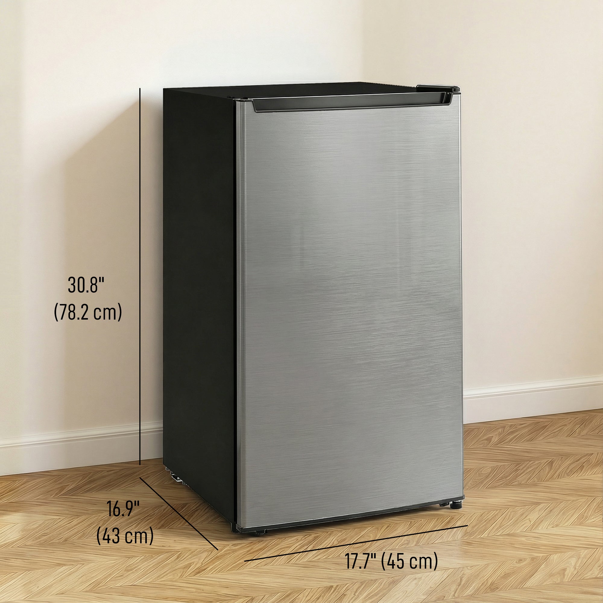 2.1 Cu. Ft. Mini Freezer, Compact Upright Freezer with Reversible Door, Removable Shelf, Adjustable Temperature, Silver