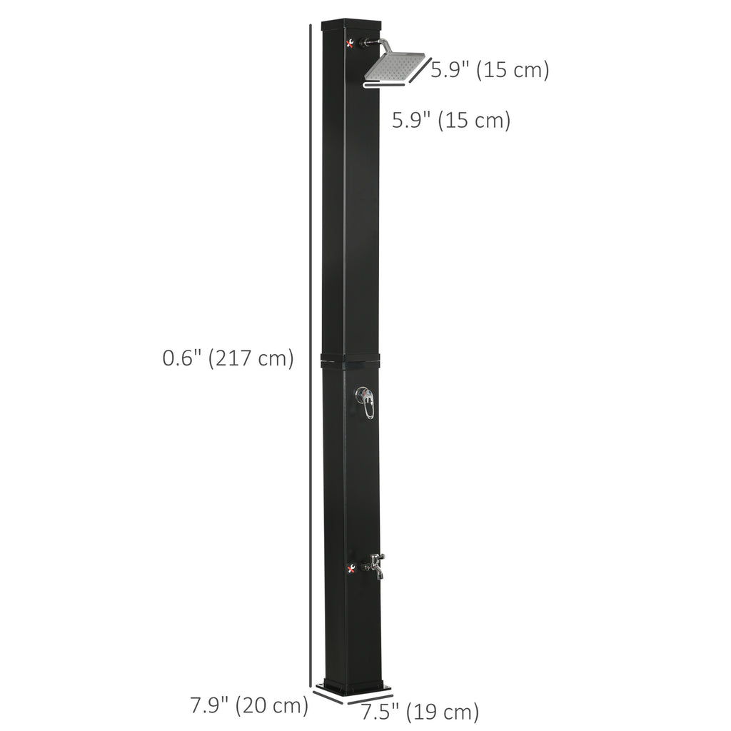 10.6 Gallons Solar Heated Shower with Free-Rotating Shower Head, Temperature Adjustment & Foot Shower
