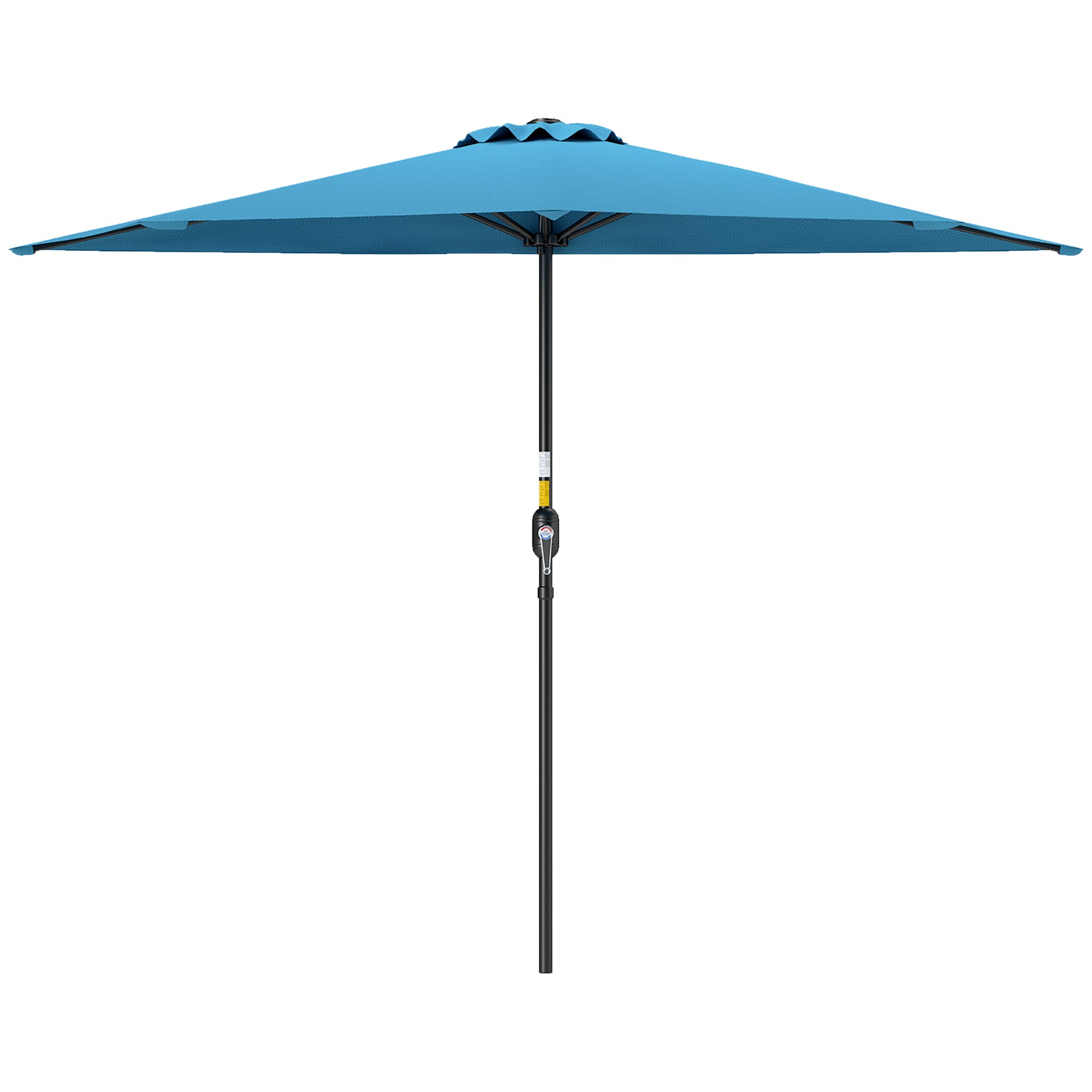 9ft Half Round Umbrella Outdoor Patio Garden Balcony Parasol Window Sun Shade w/ 5 Ribs, Light Blue