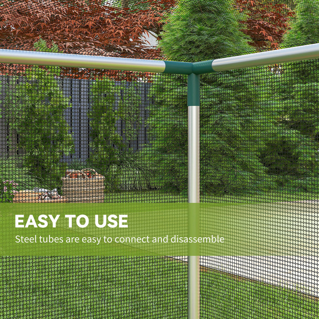 Galvanized Steel Crop Cage, Plant Protection Tent with Zippered Door, 8' x 4', Black