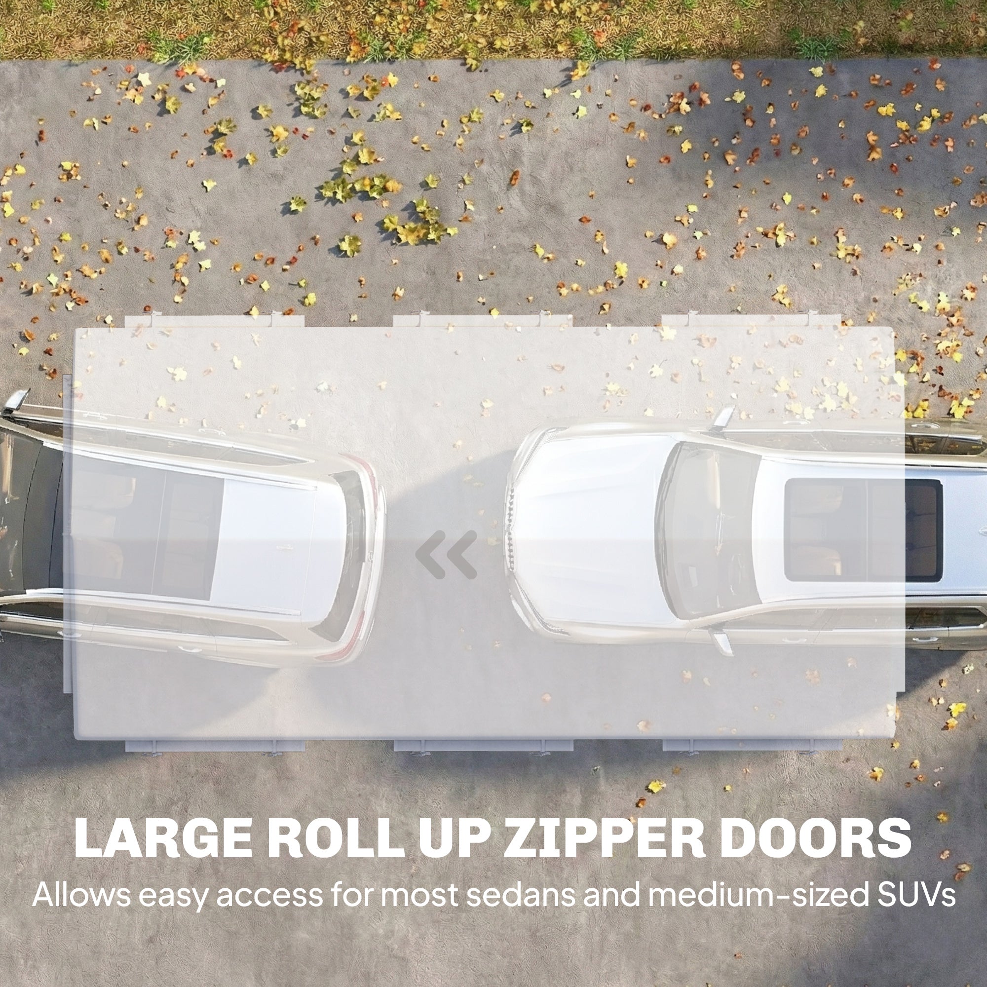 10' x 20' Heavy Duty Carport, Height Adjustable Portable Garage Car Canopy Tent Shelter with Doors, Windows, White
