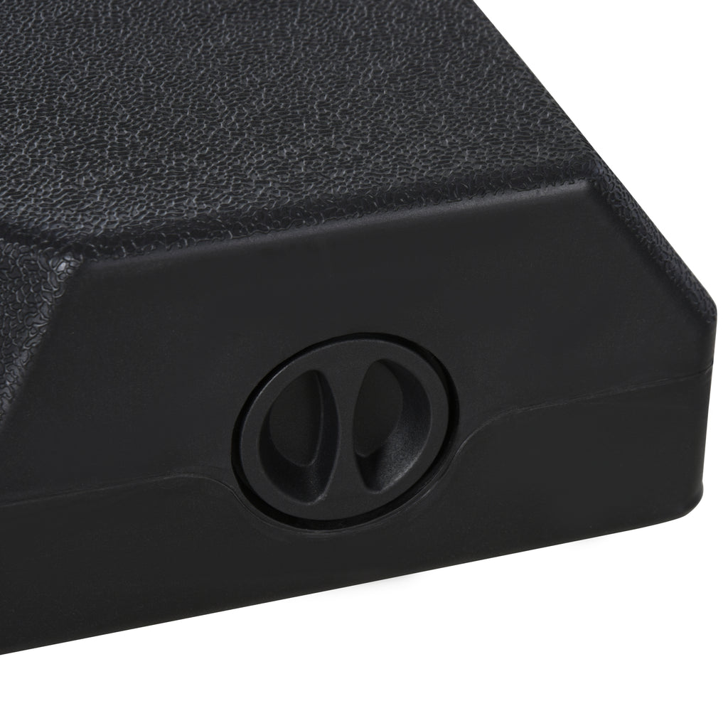 Umbrella Stand Fitting 2" Poles and Steel Base with 4 Fillable Plastic Weights, 158lbs Sand or 132lbs Water Filled, Black