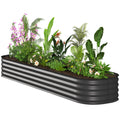 7.9 x 2 x 1ft Galvanized Raised Garden Bed Kit, Metal Planter Box with Safety Edging, Dark Grey