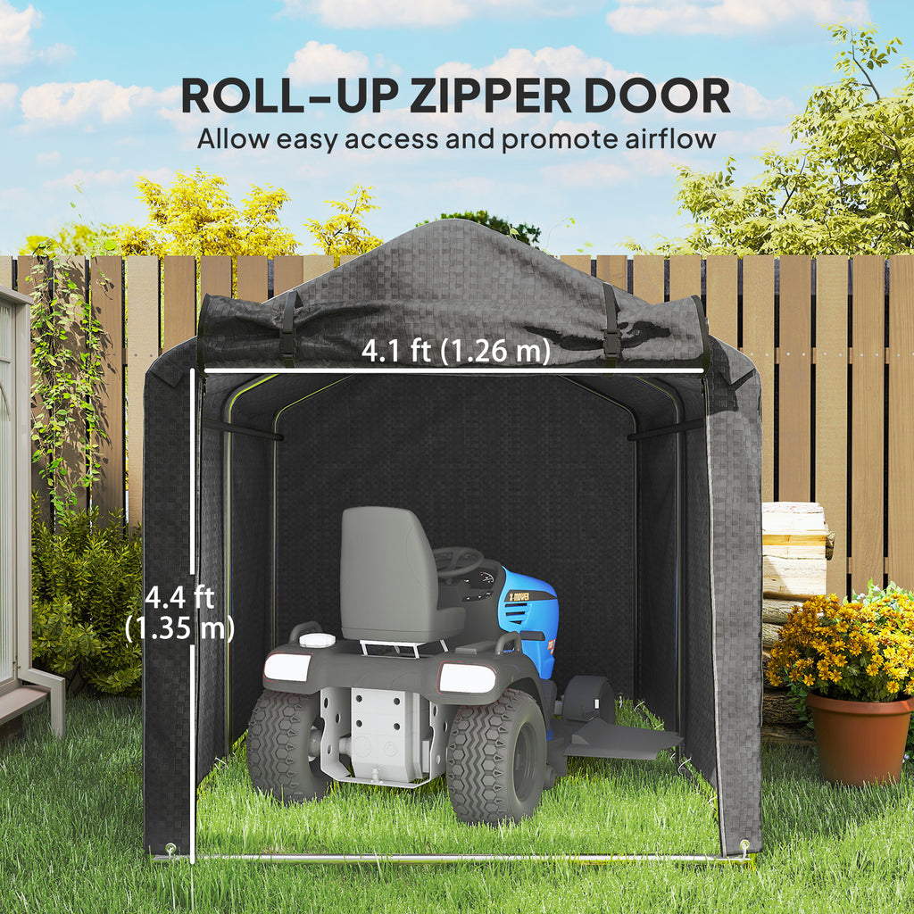Outdoor Storage Shed, UV Resistant Bike Tent with Roll-up Zipper Door, Portable Shed for Bike, Motorcycle, Black