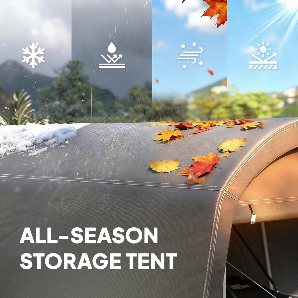 10' x 15' Portable Shed, Outdoor Storage Shed Tent with Roll-Up Zipper Door for Patio Garden Garage, Dark Grey