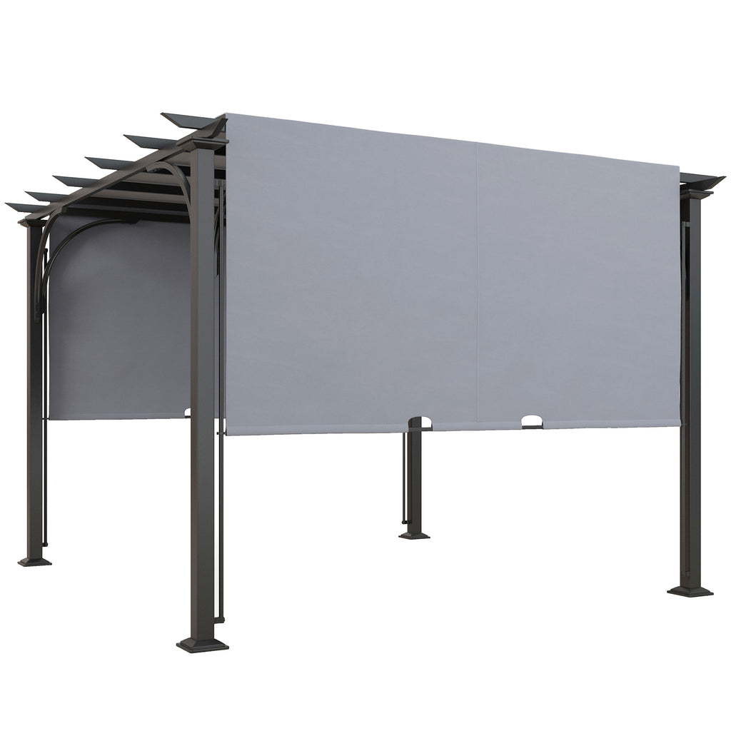 10' x 10' Outdoor Pergola Patio Gazebo Canopy Sun Shelter, Steel Frame, Grey