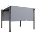 10' x 10' Outdoor Pergola Patio Gazebo Canopy Sun Shelter, Steel Frame, Grey