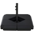 Umbrella Stand Fitting 2" Poles and Steel Base with 4 Fillable Plastic Weights, 158lbs Sand or 132lbs Water Filled, Black