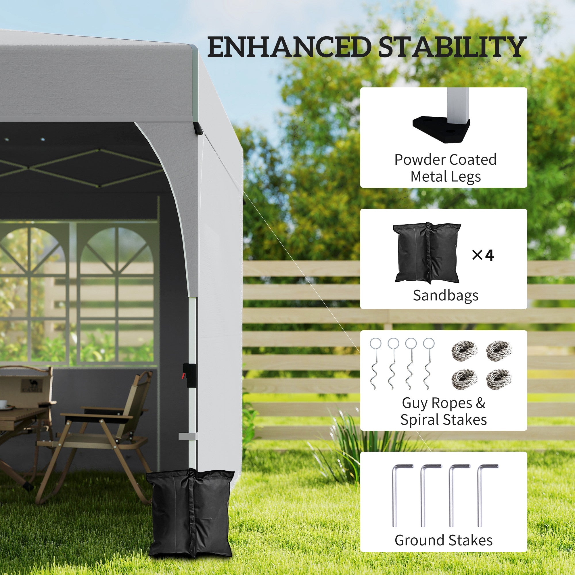 9.6 x 9.6 ft Pop Up Canopy Tent with 3 Sidewalls, UPF 50+ 1-Button Push Easy Setup Outdoor Instant Canopy, Light Grey