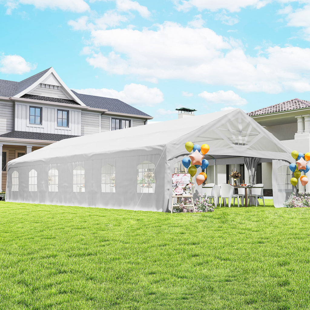 Heavy Duty Party Tent, 20' x 40' Large Sun Shade Canopy Tent for Parties, Wedding, Events, BBQ Grill, White