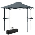 5 x 8.5 ft Pop Up Grill Gazebo with 2 Shelves, UPF 50+ Outdoor Instant Canopy Portable Shelter with Carry Bag, Dark Grey
