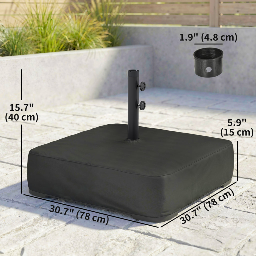 Garden Parasol Base 176 lbs Sand Filled Heavy Duty Stand for Cantilever Umbrellas and 1.89" Poles Black