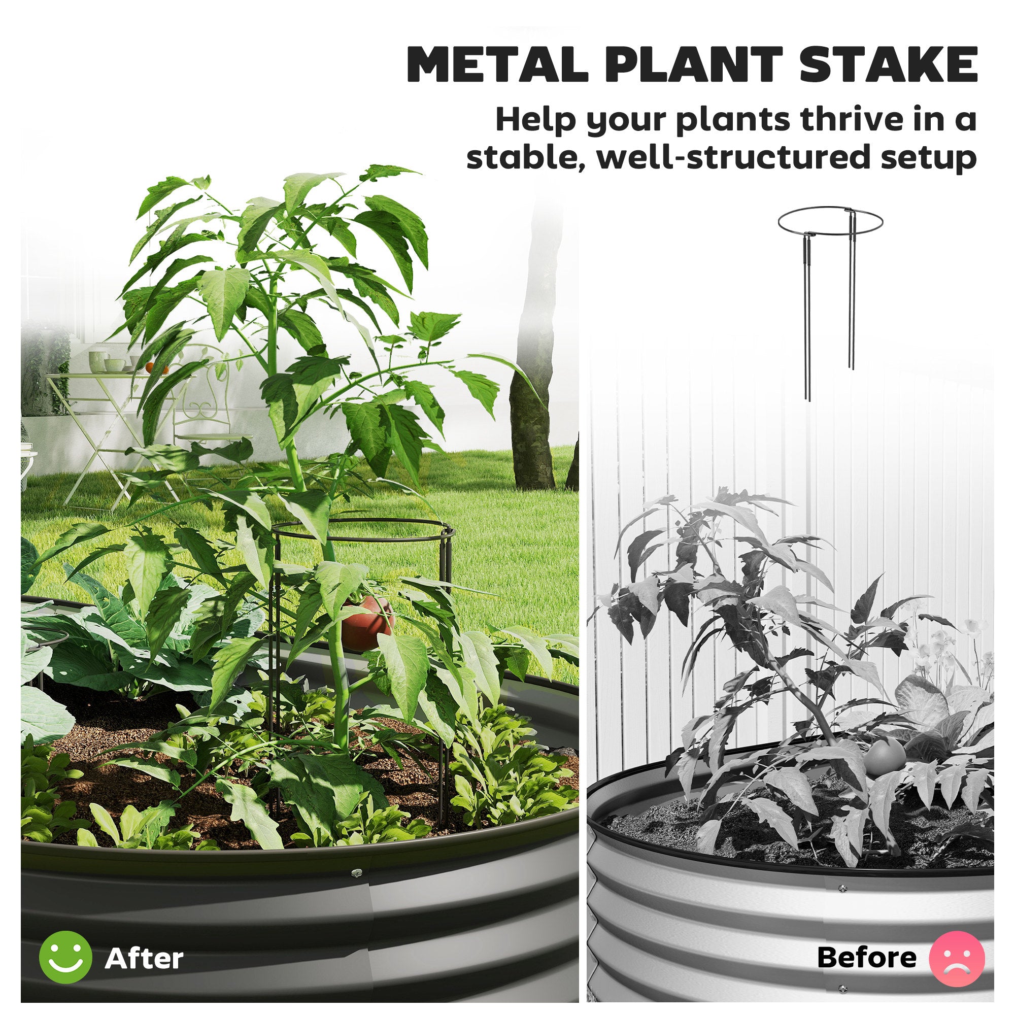 6 x 3 x 1ft Galvanized Raised Garden Bed Kit, Metal Planter Box with Safety Edging,  Black