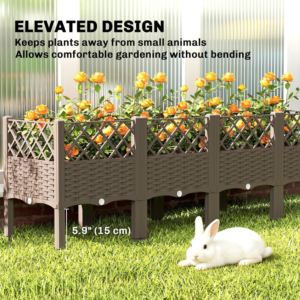 Raised Garden Bed with Legs, Self Watering Elevated Planter Boxes with Drainage Holes, 63" x 15.7" x 20.3"