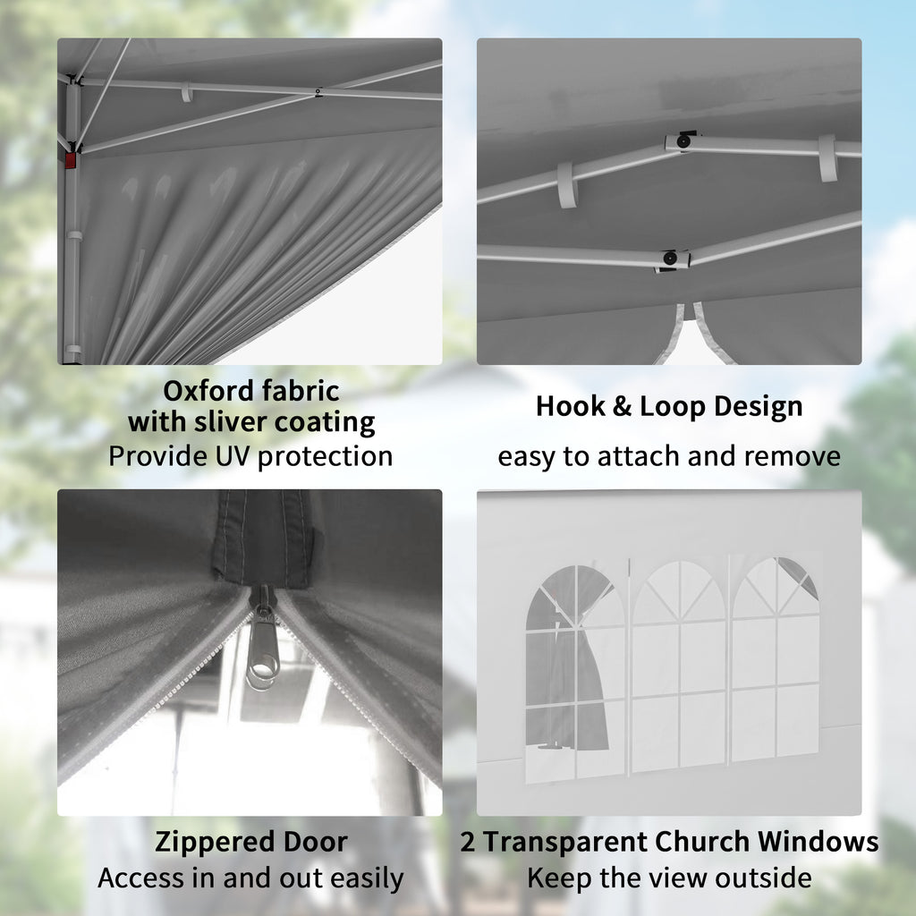 10' x 10' Pop Up Canopy Tent, Instant Sun Shelter, Tents for Parties, with Wheeled Carry Bag, White