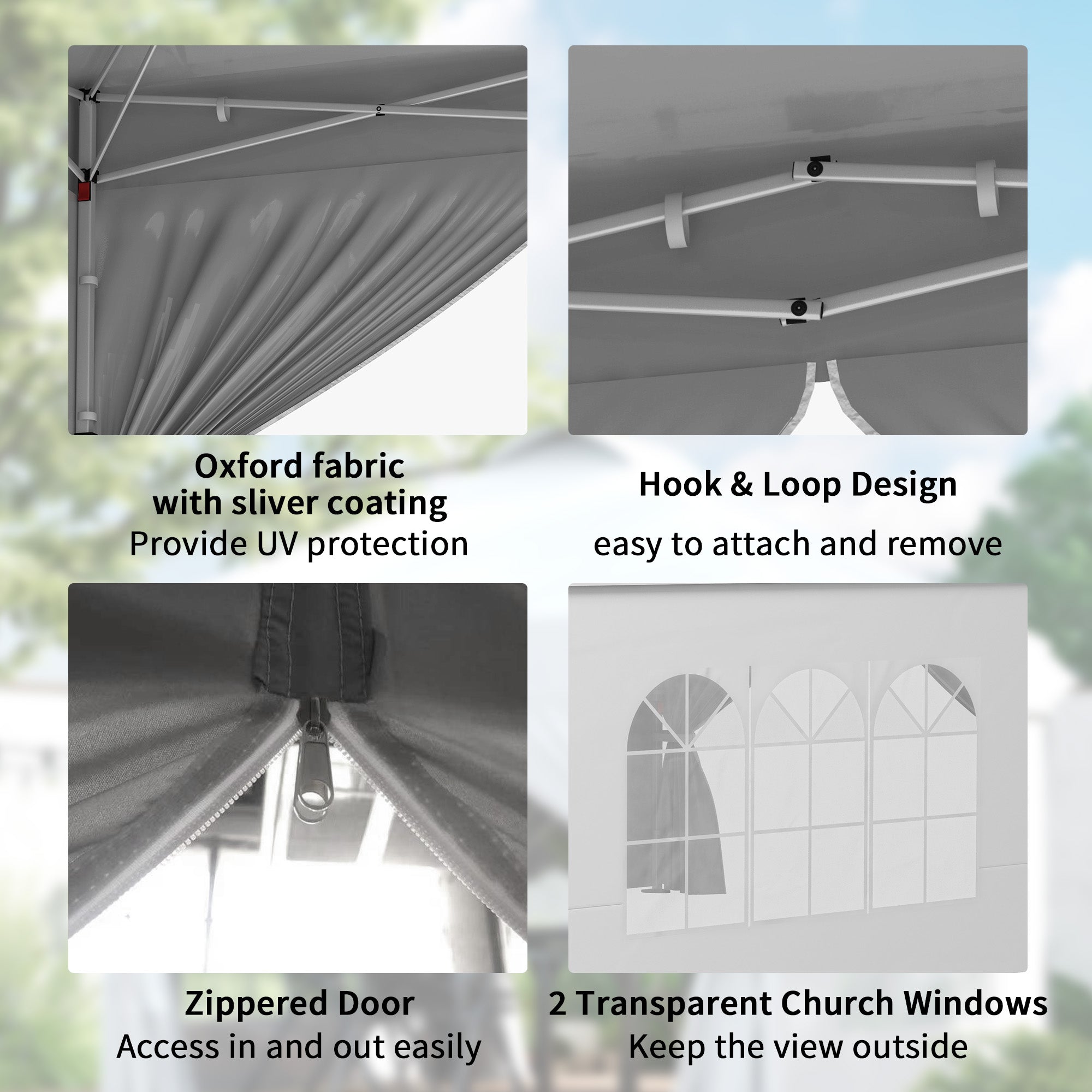 10' x 10' Pop Up Canopy Tent, Instant Sun Shelter, Tents for Parties, with Wheeled Carry Bag, White