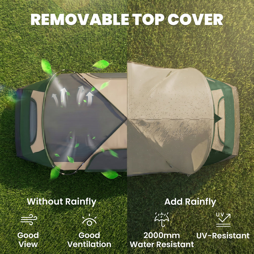 Camping Tent for 6 Man with 2000mm Waterproof Rainfly and Carry Bag for Fishing Hiking Festival, Dark Green