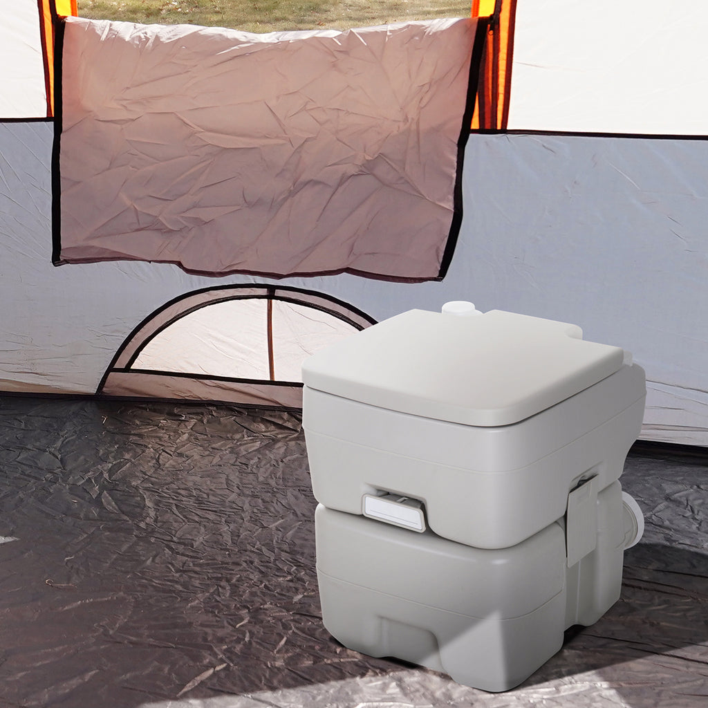 Outdoor Portable Travel Toilet Detachable Flushable Tank Easy to Use 3 Way Pistol for Camping Hiking Boating Roadtripping 5.3 Gallon (20L)
