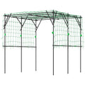 Garden Arch Cucumber Trellis for Climbing Plants, 7.3 FT Tall Metal Plant Trellis Support with Climbing Net, Black
