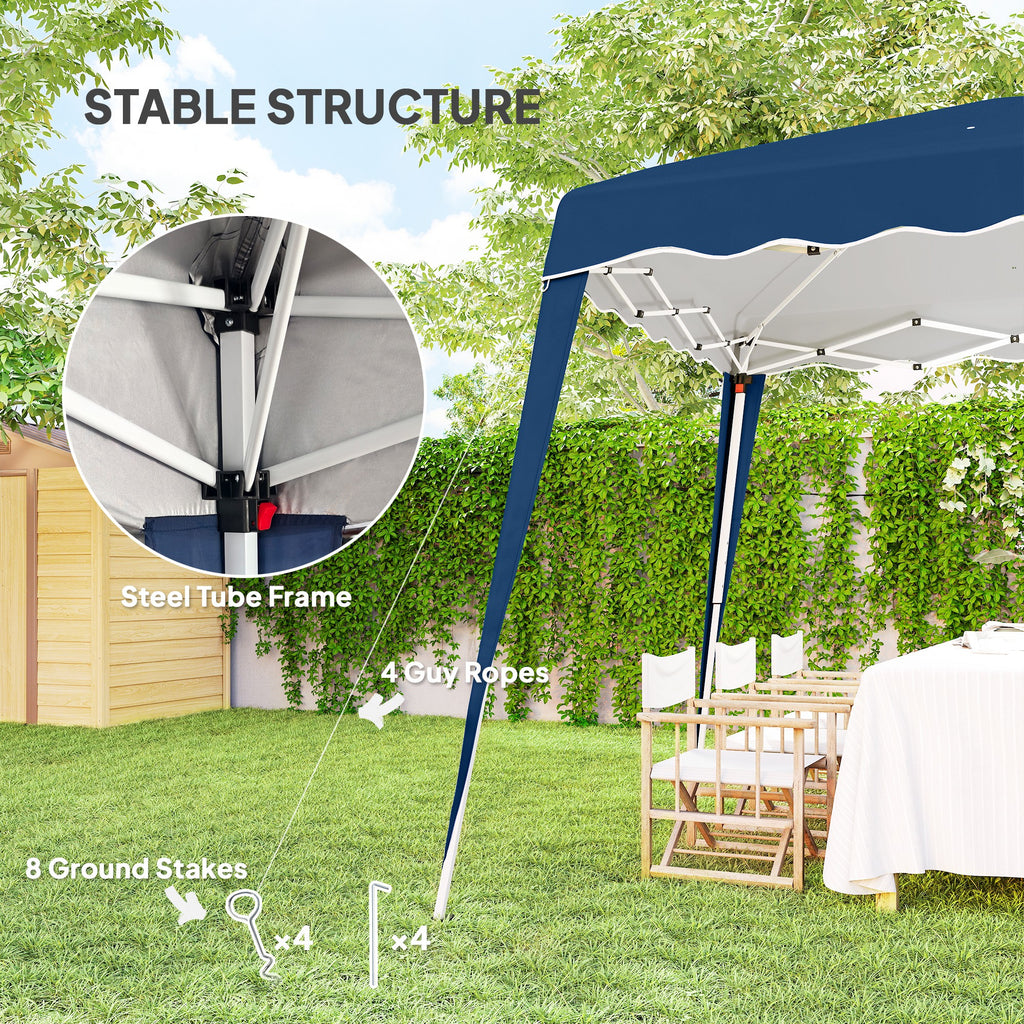 8' x 8' Pop Up Canopy, Outdoor Foldable Tent, Portable Canopy Tent with Carrying Bag for Camping, Party, Picnic, Blue
