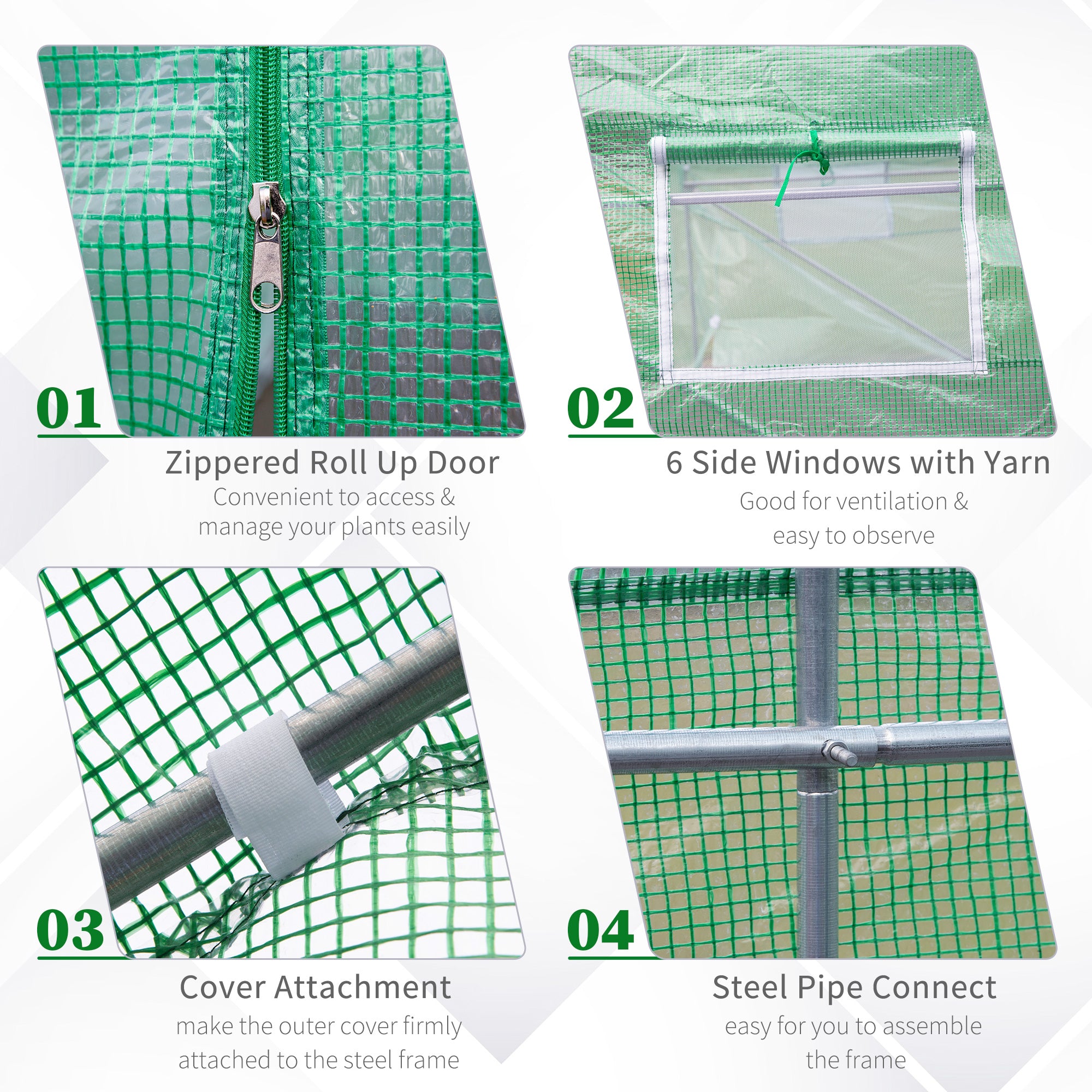 Outdoor Greenhouse Walk-In Greenhouse Portable Greenhouse Canada Garden Plant Flower Seed Greenhouse W/ Premium Steel Frame