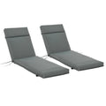 Outdoor Lounge Chair Cushion Set of 2, Non-Slip Chaise Lounge Cushions, Sun Lounger Pads, 77.2" x 21.7", Dark Grey