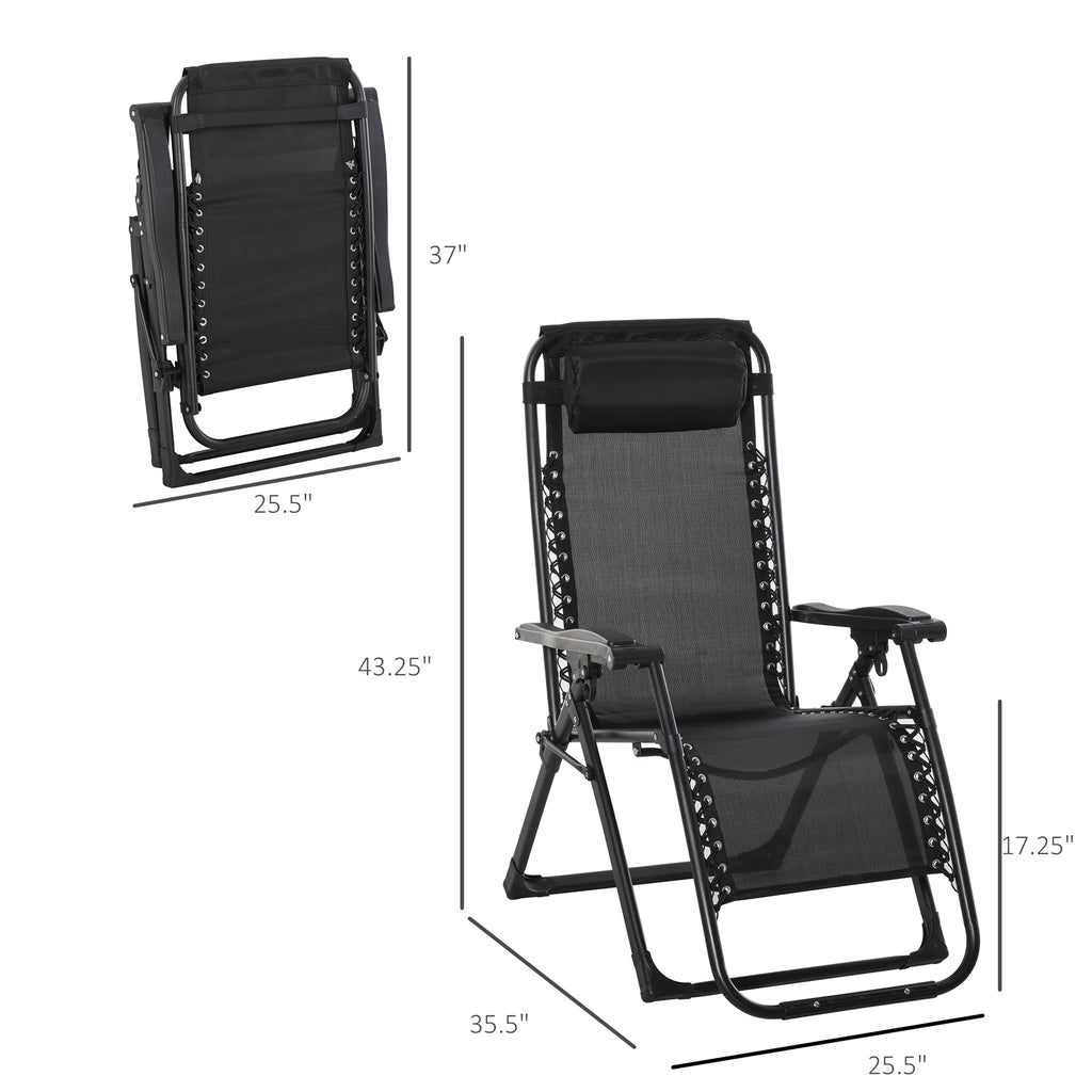 Reclining Zero Gravity Chair with Adjustable Backrest, Folding Garden Sun Lounger, Outdoor Recliner with Removable Cushion and Headrest, Light Grey