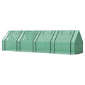 Portable Mini Greenhouse Tunnel Growing Tent Plants Flower Warm House w/ Zippered Roll-up Doors, Green