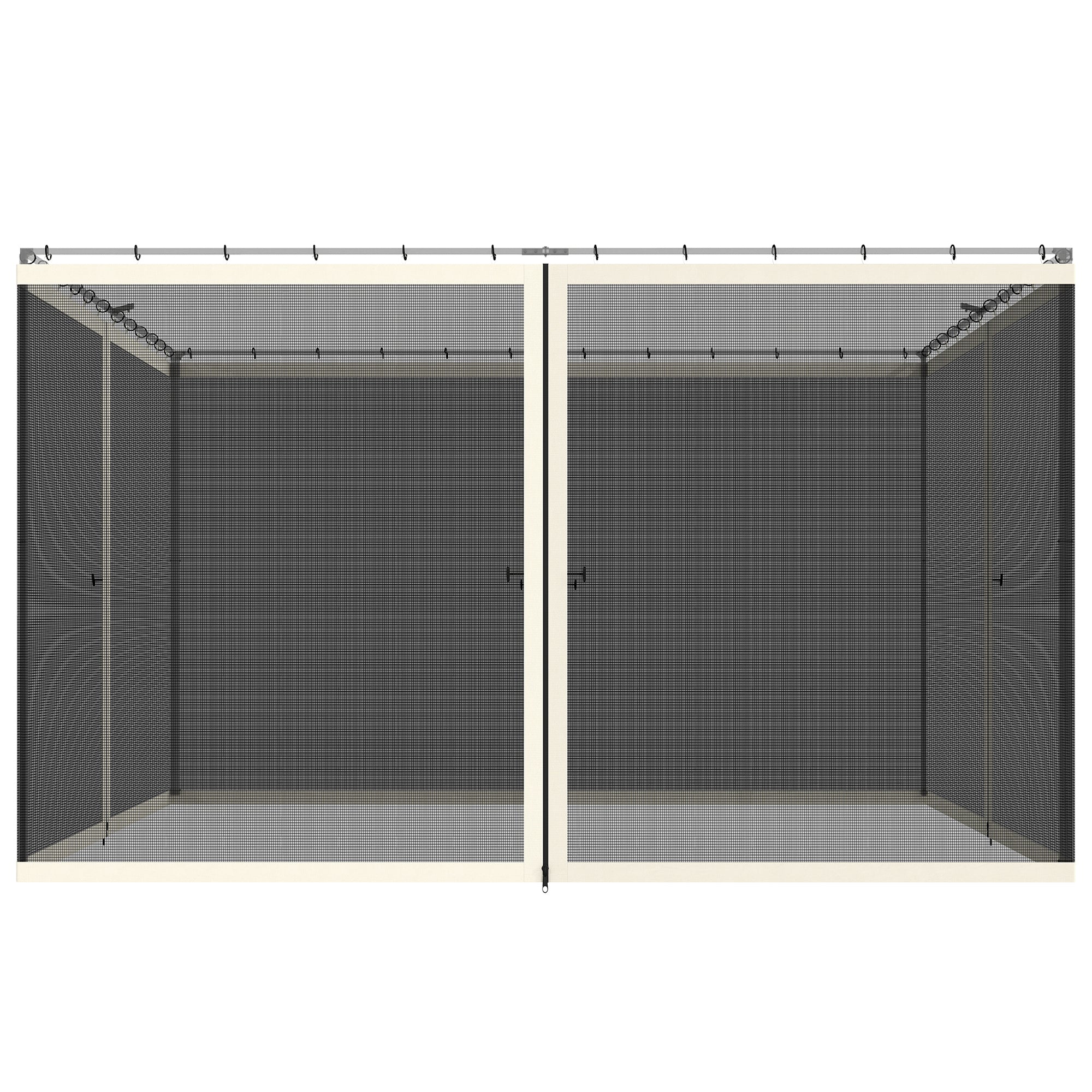 Replacement Mosquito Netting for Gazebo 10' x 12' Black Screen Walls for Canopy with Zippers, Cream White