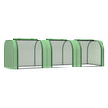 9.7' x 3.3' x 2.5' Mini Tunnel Greenhouse with PE Cover Garden Green Grow Shed with Steel Frame Zipped Doors, Dark Green