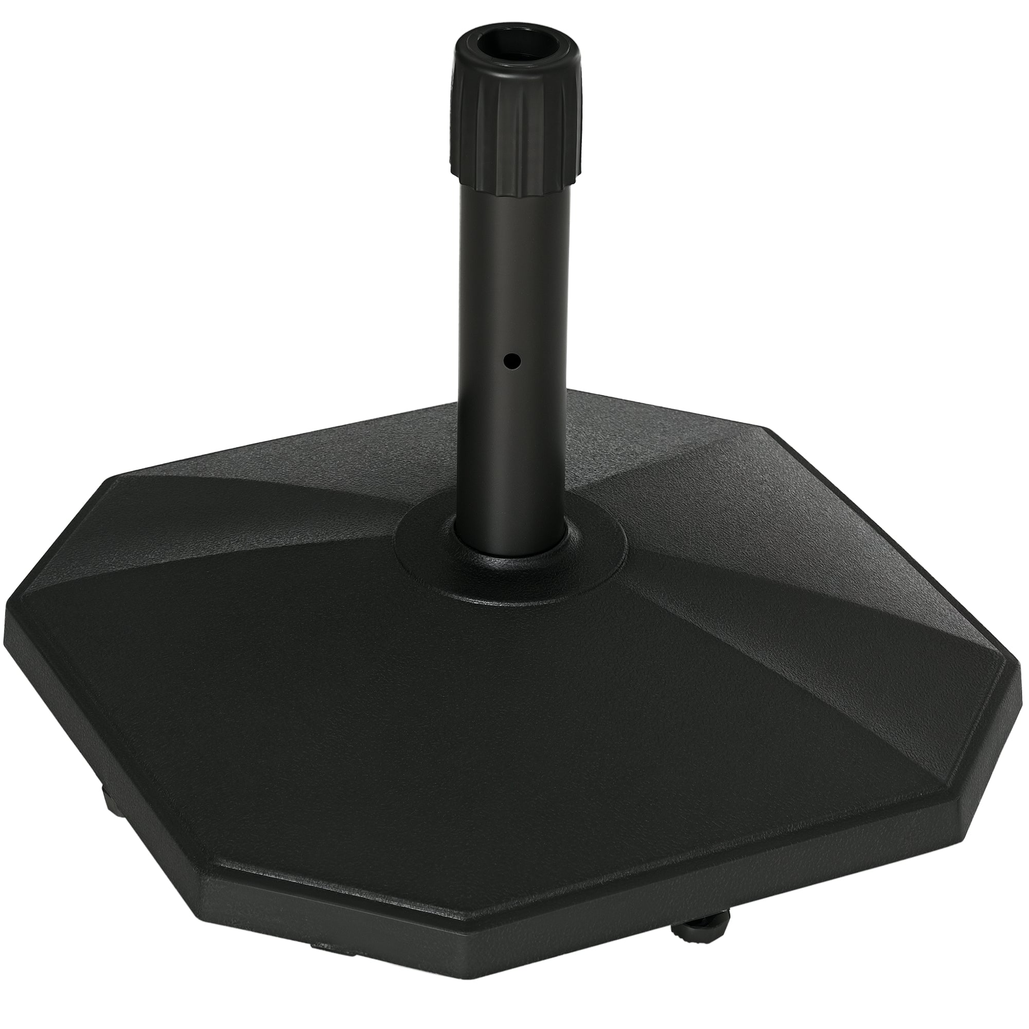 48lbs Concrete Square Patio Umbrella Base Weight, Outdoor Umbrella Stand Holder for Lawn, Deck, Backyard, Garden, Black