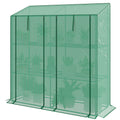 Portable Mini Greenhouse Green House with 3 Tier Shelves, Reinforced PE Cover, Roll-up Doors, 56.3" x 18.1" x 59.4"