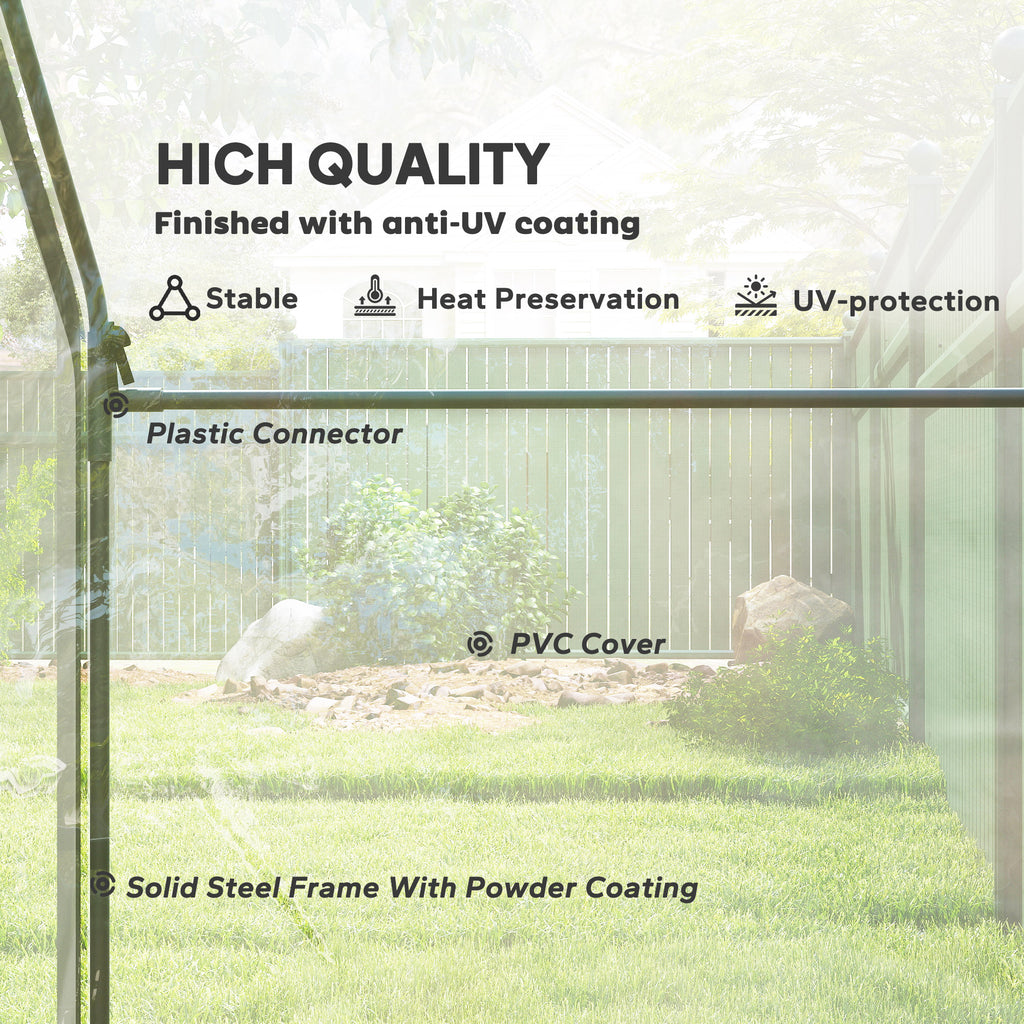 6'x3.3'x5.5' Walk-in Garden Greenhouse with Door and Window, Portable Mini Greenhouse for Plants Flowers Herbs, Steel Outdoor Hot House Growing Tent, Clear Plastic Cover