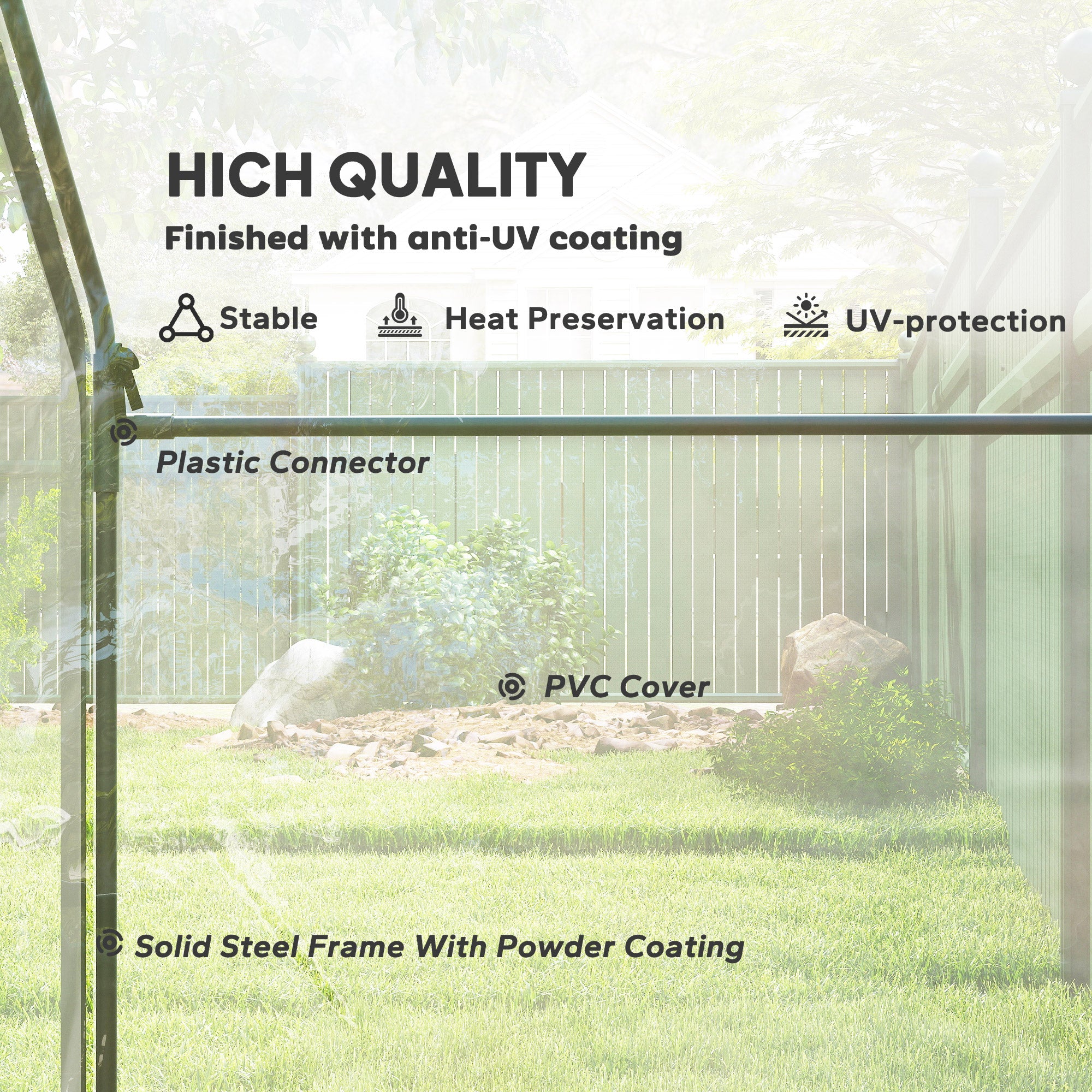 6'x3.3'x5.5' Walk-in Garden Greenhouse with Door and Window, Portable Mini Greenhouse for Plants Flowers Herbs, Steel Outdoor Hot House Growing Tent, Clear Plastic Cover
