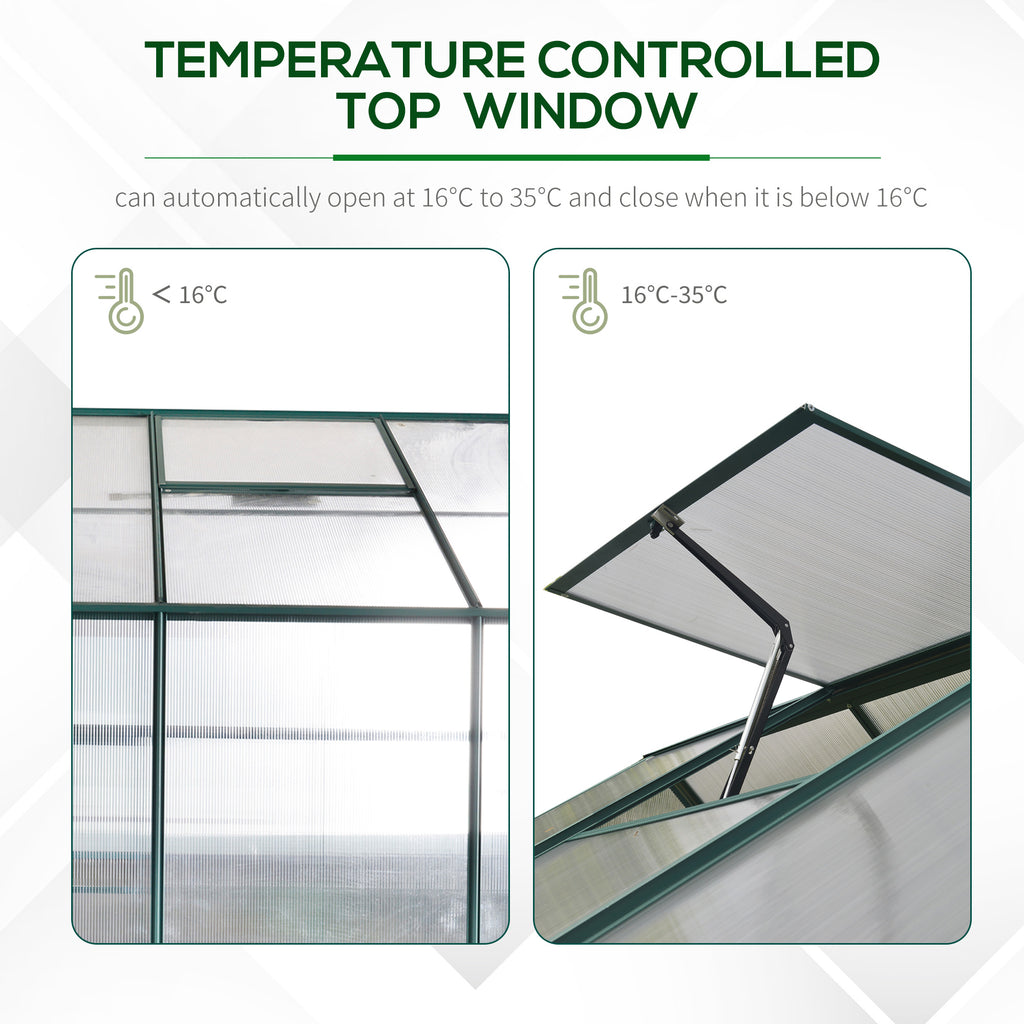 8.2' x 6.2' Greenhouse Aluminum Frame with Temperature Controlled Window