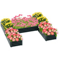 Steel Raised Garden Bed, Set of 5 Large Box Planters for Outdoor Plants Vegetables Flowers Herbs, 8x8x1ft, Green