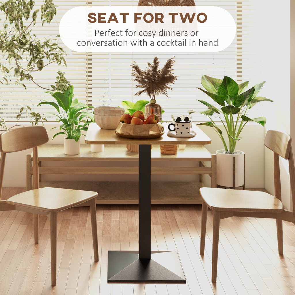 28" Square Dining Table, Modern Dining Room Table with Steel Base, Space Saving Small Kitchen Table, Dark Brown