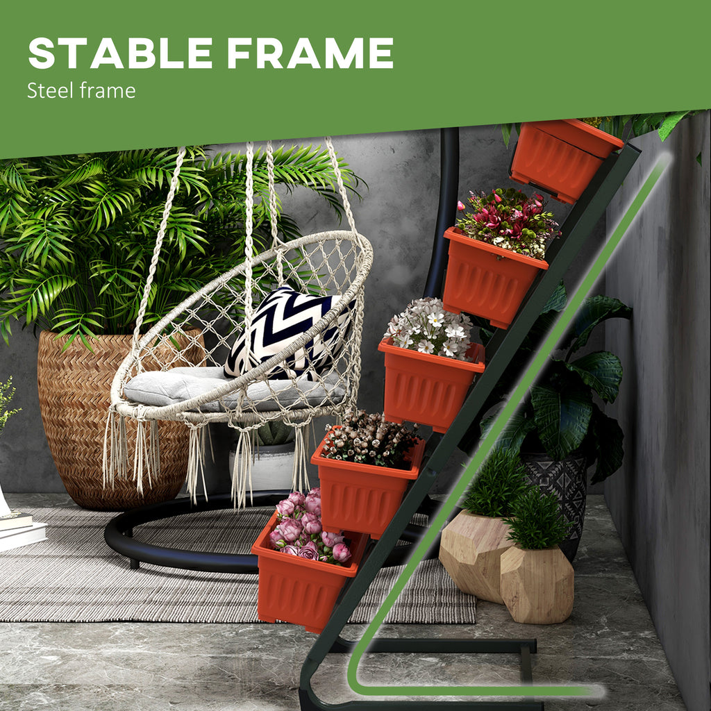 5-Tier Vertical Raised Garden Planter with 5 Container Boxes, Outdoor Plant Stand for Vegetable Flowers, Red