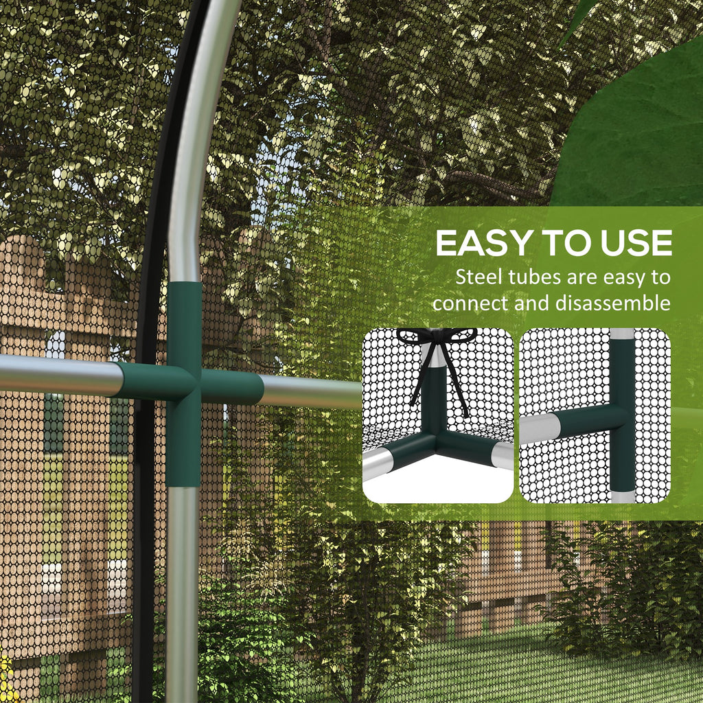 9.8' x 3.9' Crop Cage with Zipper Roll-Up Door, Mesh Plant Protection Tent from Animals with Galvanised Steel Frame